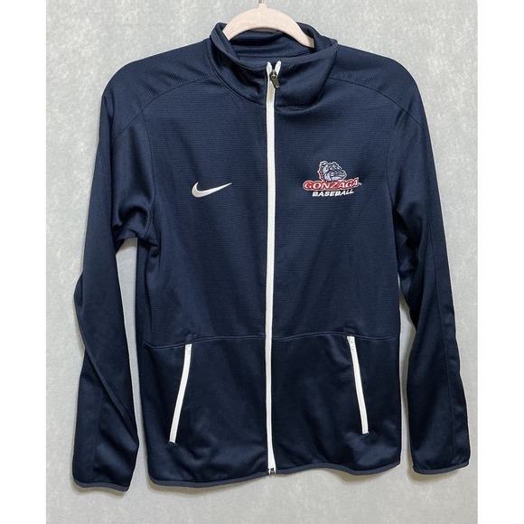 Nike Dri Fit Gonzaga Bulldogs Baseball Jacket Size M Full Zip Blue - Picture 1 of 14
